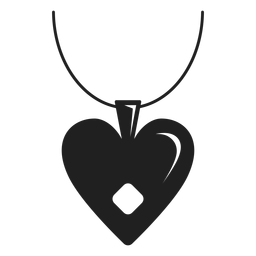 Schwarzes Symbol des Herzanhängers PNG-Design