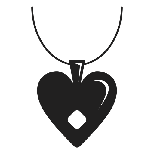 Heart pendant black icon PNG Design