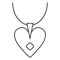 Icono de collar colgante de corazón Diseño PNG