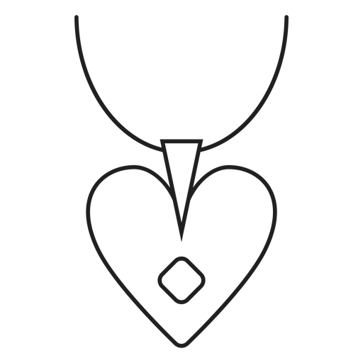 Icono de collar colgante de coraz?n Diseño PNG