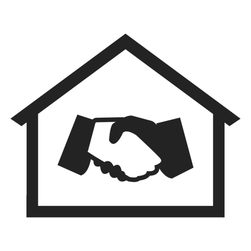 Home with hand shaking icon PNG Design