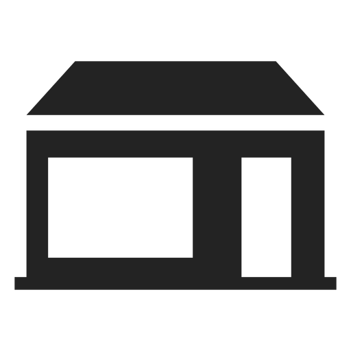 Haus mit breitem Tür- und Fenstersymbol PNG-Design