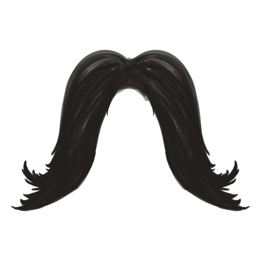 Long moustache brush stroke icon