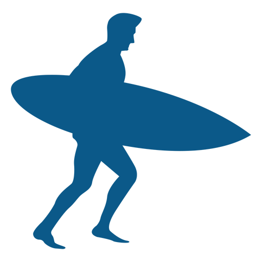 Silueta de surfista masculino