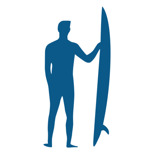 Male surfer with longboard silhouette - Transparent PNG & SVG vector file