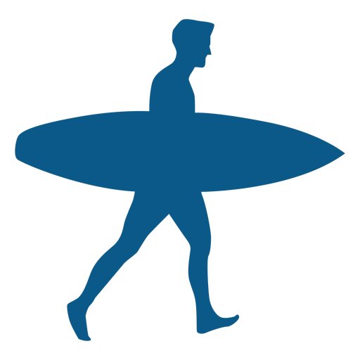 Man with a surfboard silhouette PNG Design
