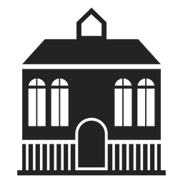 Silhueta negra da casa da mansão Desenho PNG