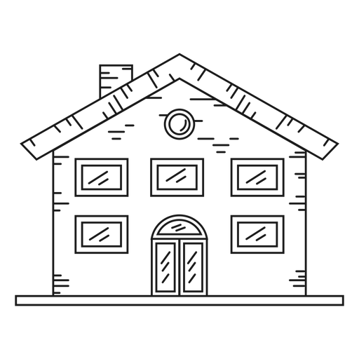 Mansion house line style icon PNG Design