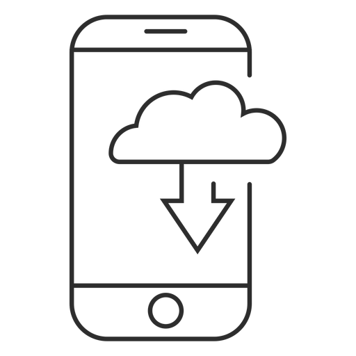 Ícone de download da nuvem móvel Desenho PNG