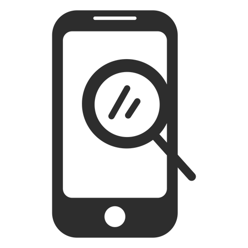 Mobile lookup search icon PNG Design