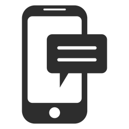 Ícone preto e branco de mensagens móveis Desenho PNG
