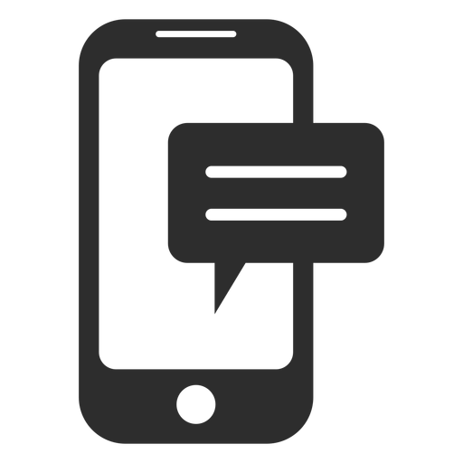 Ícone preto e branco de mensagens móveis Desenho PNG