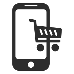 Icono de compras en línea móvil Diseño PNG