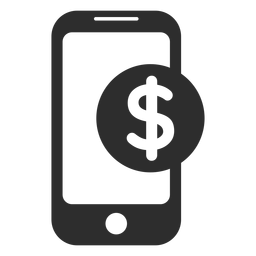 Ícone preto e branco de pagamento móvel Transparent PNG