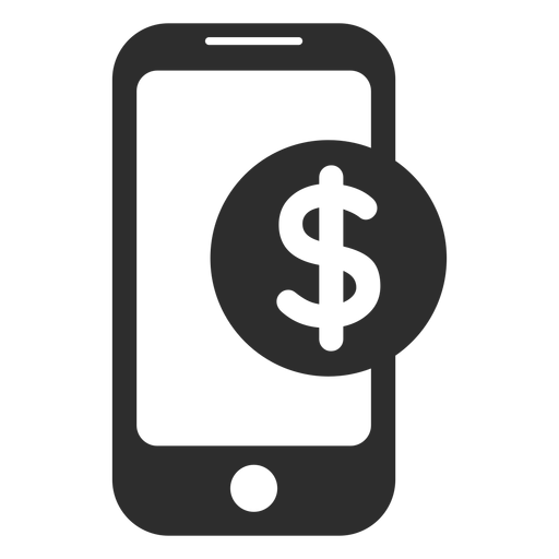 Icono de pago móvil blanco y negro Diseño PNG