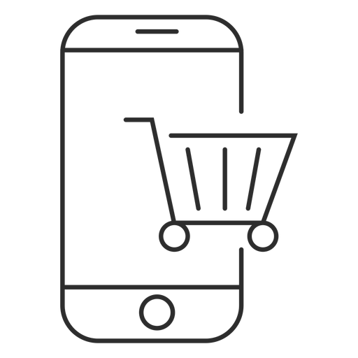 Mobile shopping icon PNG Design