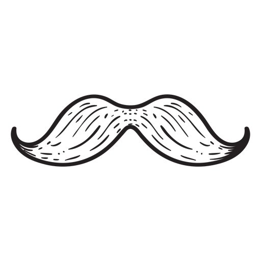 Icono dibujado mano bigote Diseño PNG