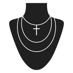 Multi layer cross necklace PNG Design Transparent PNG