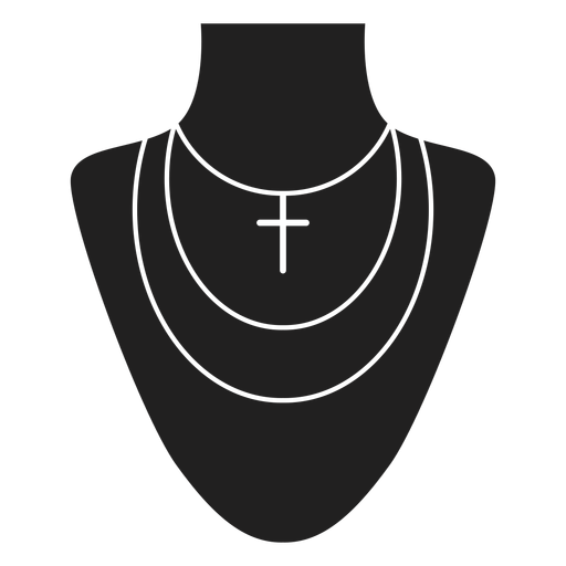 Multi layer cross necklace PNG Design