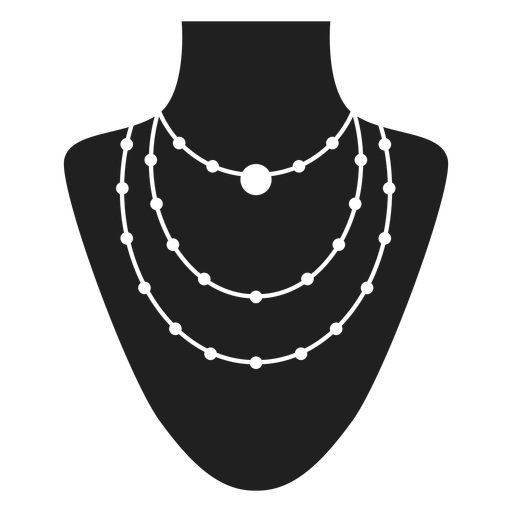 Multi layer pearl necklace icon PNG Design