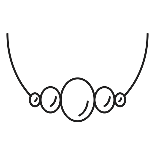 Halskette mit gro?en Perlen Symbol PNG-Design