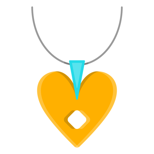 Necklace with heart pendant vector PNG Design