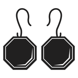 Octagon earrings black icon PNG Design