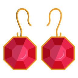 Octangon dangle earrings vector PNG Design