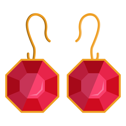 Octangon dangle earrings vector PNG Design
