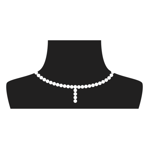 Pearl choker and pendant icon PNG Design