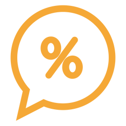 Porcentaje en un icono de burbuja de discurso Diseño PNG
