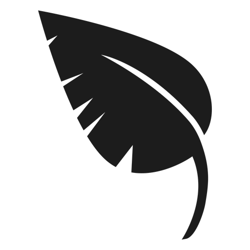 Schwarzes Symbol mit spitzem Blatt PNG-Design
