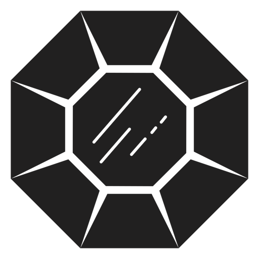 Edelstein schwarze Ikone PNG-Design
