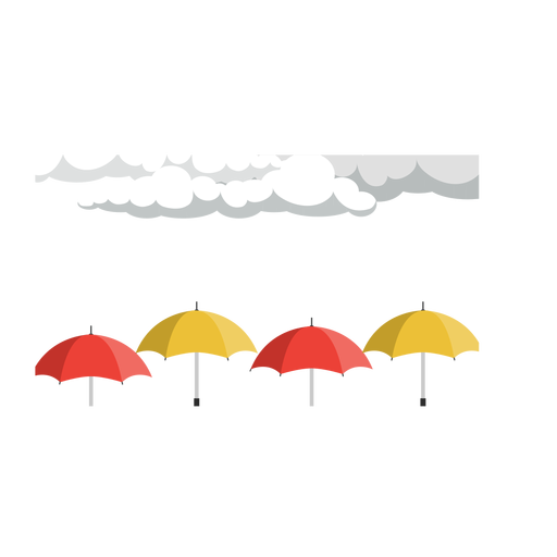 Vector de nube y paraguas de lluvia Diseño PNG