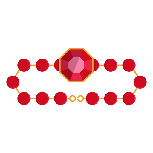 Rote Perlenarmbandikone PNG-Design