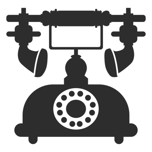 Retro rotierendes Telefonsymbol PNG-Design