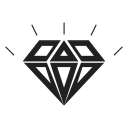 Shiny diamond stone icon PNG Design