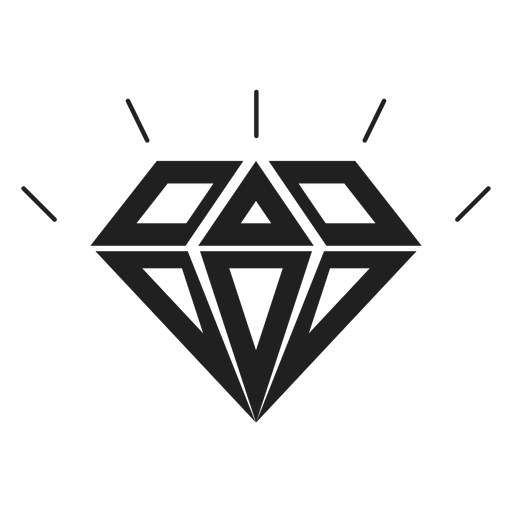 Icono de piedra de diamante brillante Diseño PNG