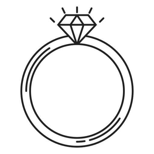 Icono de anillo de diamantes simple Diseño PNG
