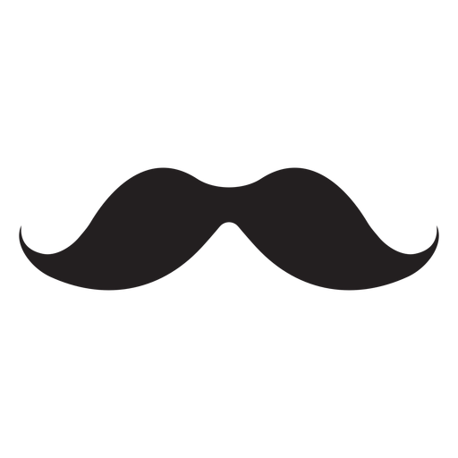 Einfaches schwarzes Schnurrbart-Symbol PNG-Design