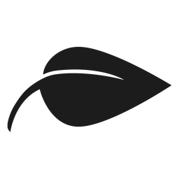 Ícone de folha preta pontiaguda simples