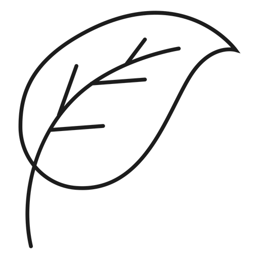 Einfaches Stiel- und Blattsymbol PNG-Design