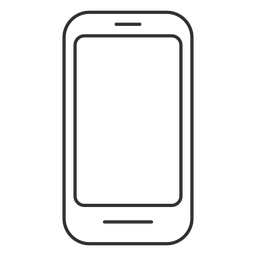 Icono de teléfono con pantalla táctil simple