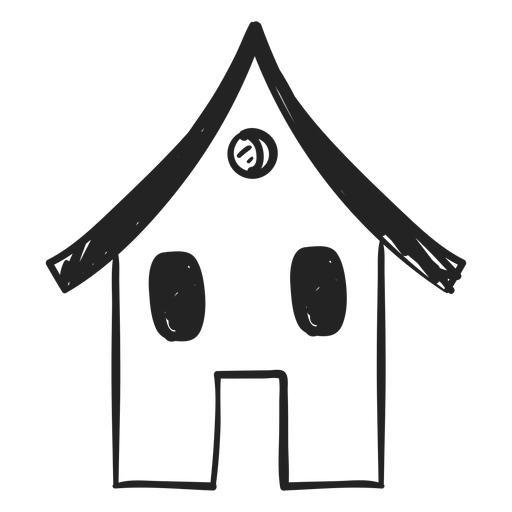 Icono dibujado mano pequeña casa Diseño PNG