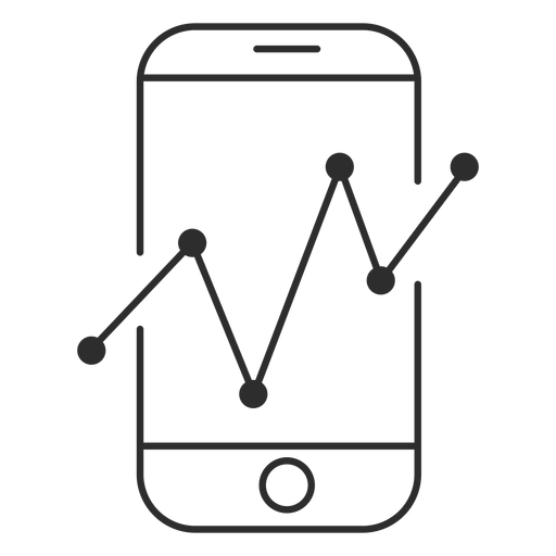 Smartphone with graph icon PNG Design