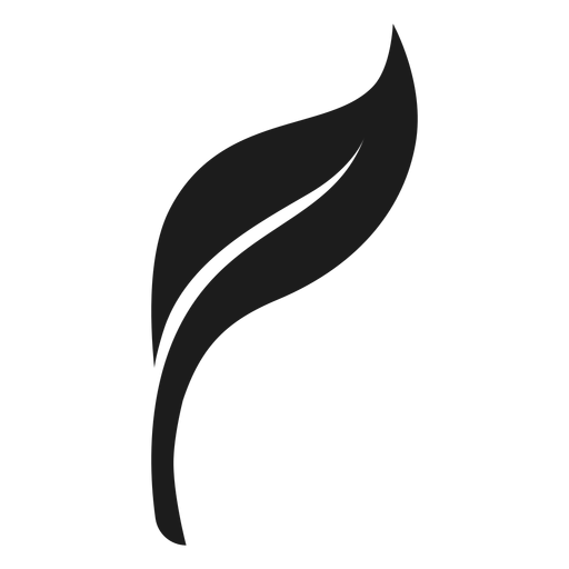 Schwarzes Symbol des weichen Blattes PNG-Design