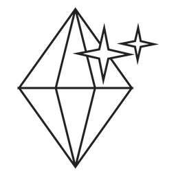 Icono de srtroke de diamante brillante Transparent PNG
