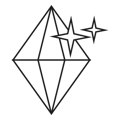 Icono de srtroke de diamante brillante Diseño PNG