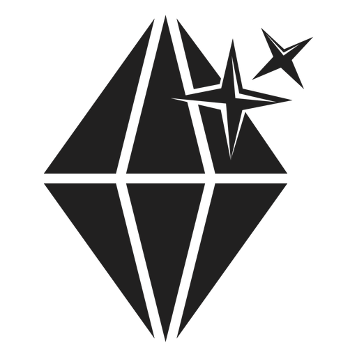 Sparkling diamond stone icon PNG Design