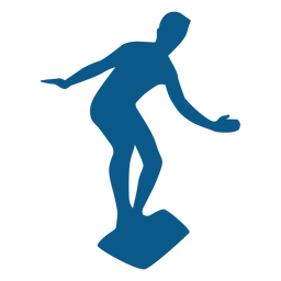 Em pé na silhueta da prancha de surf Desenho PNG